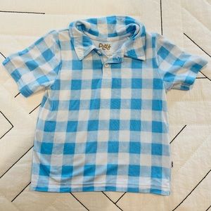 Little Sleepies plaid polo
